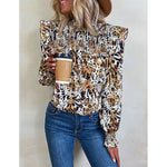 YESFASHION Fashion Women Clothing Tops Leopard Print Half Shirt