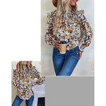 YESFASHION Fashion Women Clothing Tops Leopard Print Half Shirt