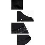 YESFASHION Women Long-sleeved Tops Loose Pullover Black Shirt