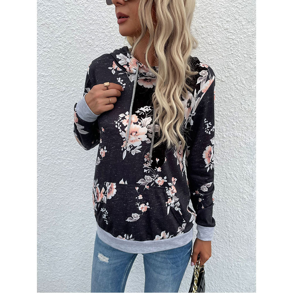 YESFASHION Women Casual Style Long-sleeved Hooded Sweatshirts