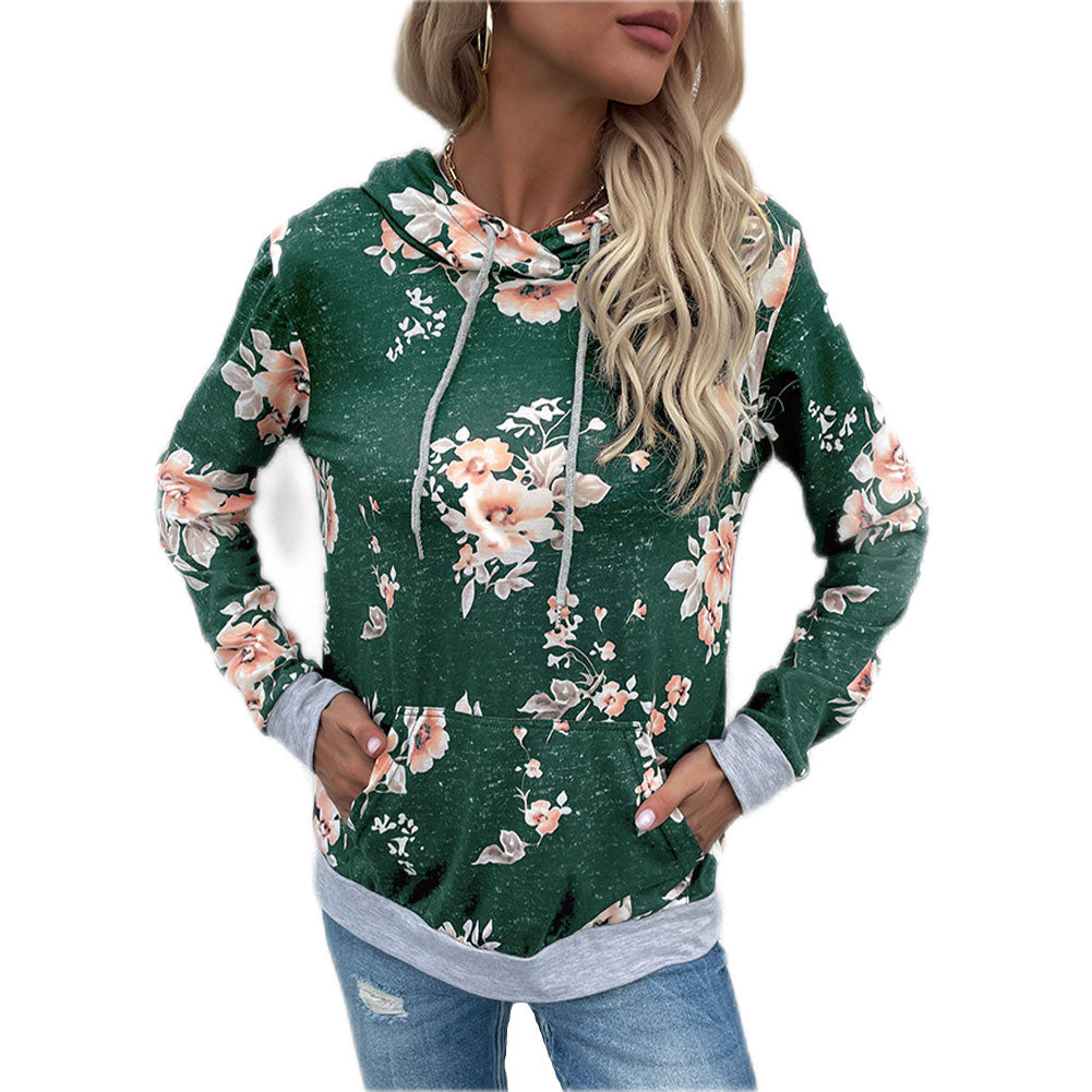 YESFASHION Women Casual Style Long-sleeved Hooded Sweatshirts