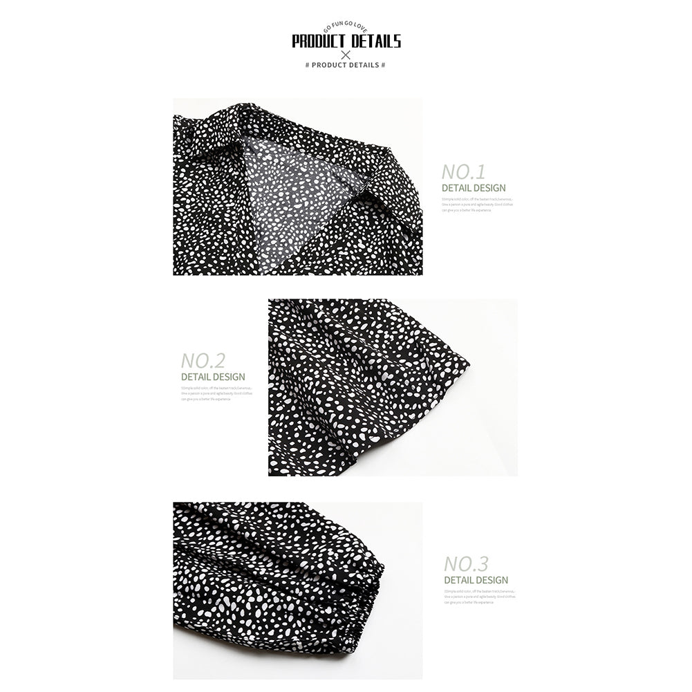 YESFASHION Women Ruffled Long Sleeve Printed Dress