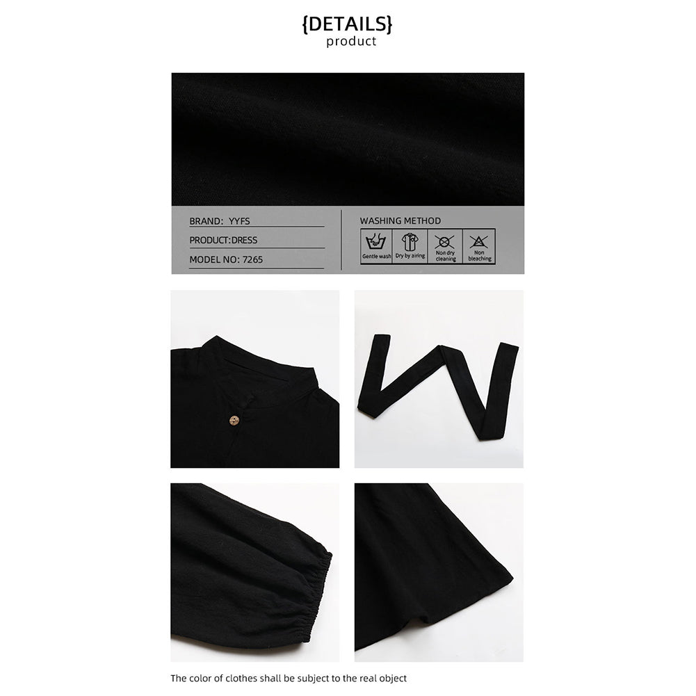 YESFASHION Fashion Women Lapel Collar Shirt Type Long Sleeve Dress