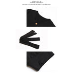 YESFASHION Casual Thin Long-sleeved Black Jumpsuit Pants