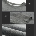 YESFASHION Round Neck Long-sleeved Top Contrast Sweatshirts