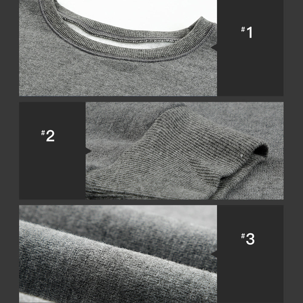 YESFASHION Round Neck Long-sleeved Top Contrast Sweatshirts