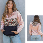 YESFASHION Women Cross-border Stitching Leopard Cardigan Sweaters