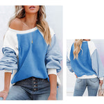 YESFASHION Fleece Lantern Sleeve Sweater Women Pullover Tops