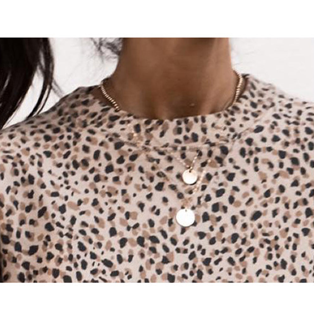 YESFASHION Pullover Tops Women Winter Leopard Print  Sweaters