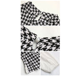 YESFASHION Half Turtleneck Long Sleeve Houndstooth Shirt Tops