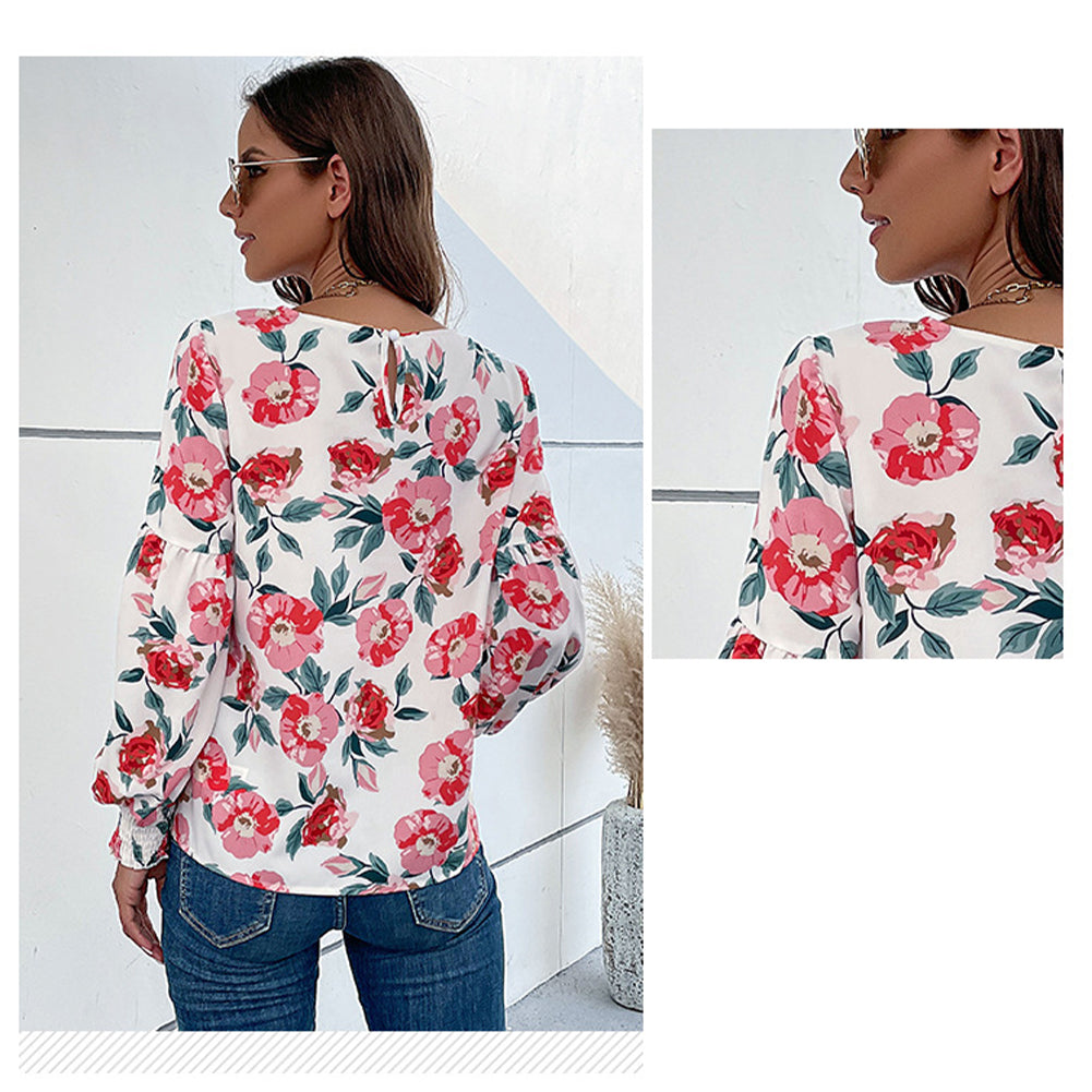 YESFASHION Fashion Women Spring Long-sleeve Printed Shirt