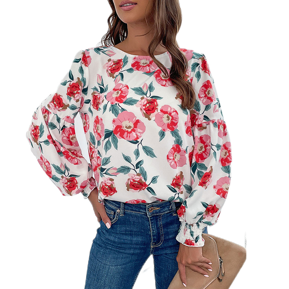 YESFASHION Fashion Women Spring Long-sleeve Printed Shirt