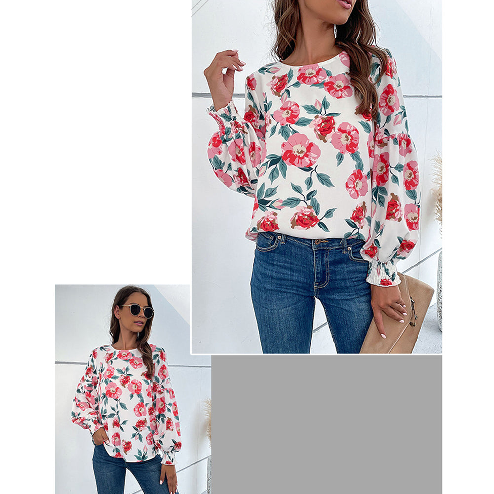 YESFASHION Fashion Women Spring Long-sleeve Printed Shirt