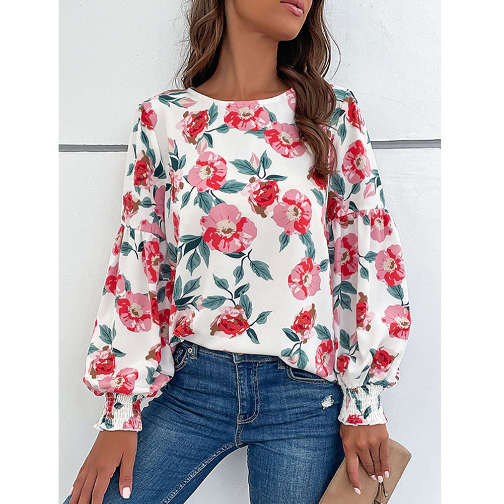 YESFASHION Fashion Women Spring Long-sleeve Printed Shirt