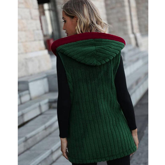 YESFASHION Women Coats Sleeveless Loose Casual Christmas Jacket