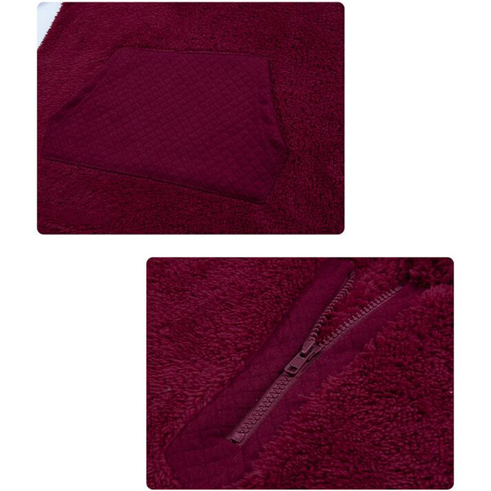 YESFASHION Pullover Zipper Stitching Double-faced Fleece Sweaters