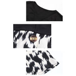 YESFASHION Women Fashion Spring New V-neck Long-sleeve Stitching Dress