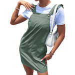 YESFASHION Suspender Skirt Summer Ruffled Solid Color Sleeveless Dress