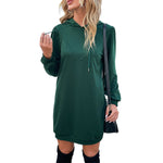 YESFASHION Women Mid-length Hoodie Pullover Sweaters Dress