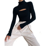 YESFASHION Long-sleeved Knitted Sweater Women One-piece Tops