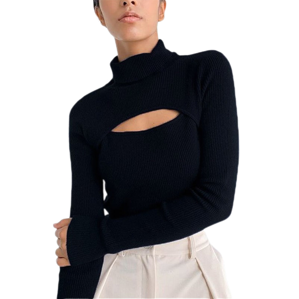 YESFASHION Long-sleeved Knitted Sweater Women One-piece Tops