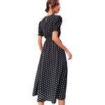 YESFASHION New Hot Style Mid-length Skirt Retro Polka-dot Dress