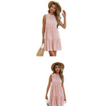 YESFASHION Cross-border Women Floral Sleeveless Pleated Cake Dress
