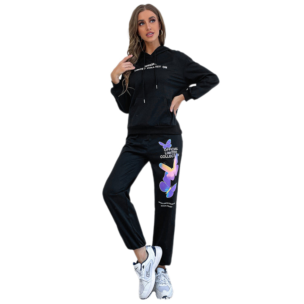 YESFASHION Two-piece Casual Hoodie Women Long-sleeved Hooded