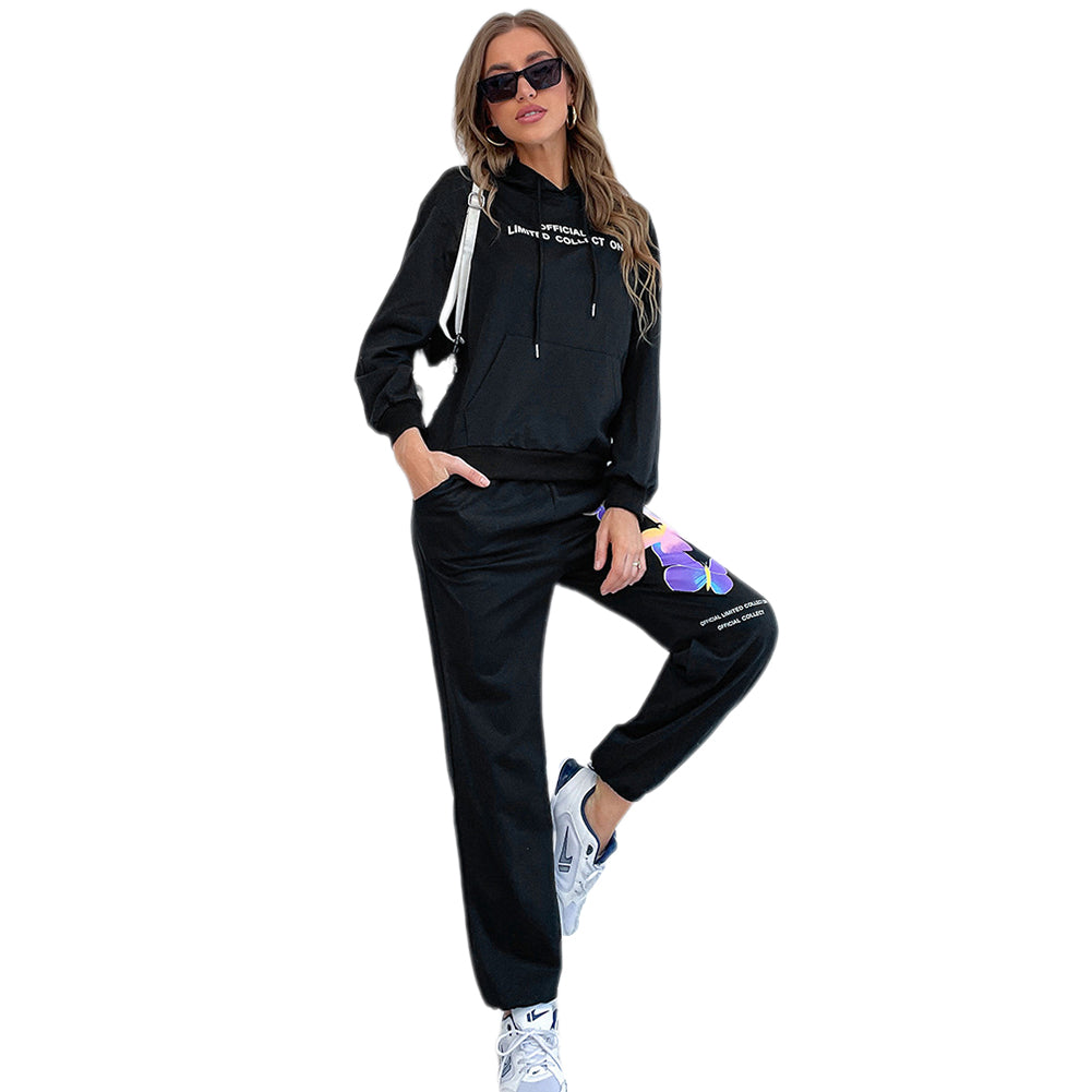 YESFASHION Two-piece Casual Hoodie Women Long-sleeved Hooded