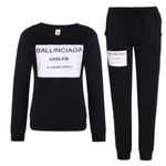 YESFASHION Letter Trousers Two-piece Women Fashion Casual Suit