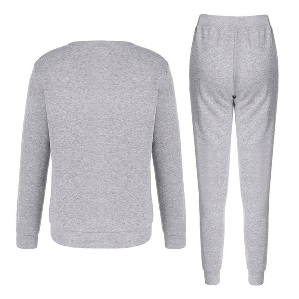 YESFASHION Letter Trousers Two-piece Women Fashion Casual Suit