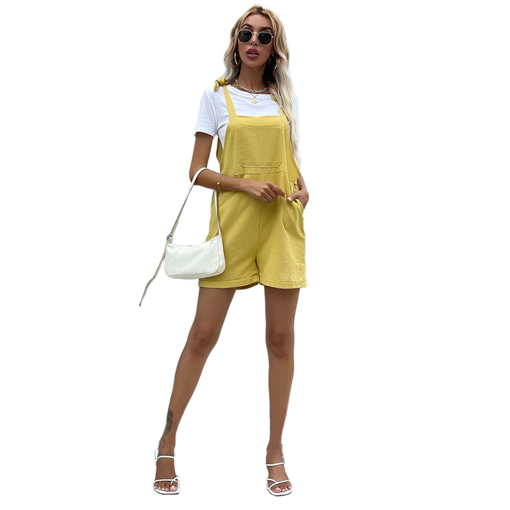 YESFASHION New Shorts Casual Strap Cotton Overalls