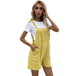 YESFASHION New Shorts Casual Strap Cotton Overalls