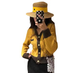 YESFASHION Pink Small Fragrance Cardigan Sweaters Women