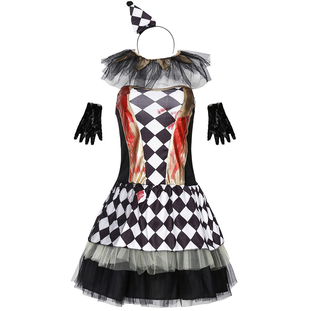 YESFASHION Easter Evil Clown Costume Entertainment Stage Dress