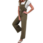 YESFASHION Wide-leg Pants Casual Cotton Linen Trousers Overalls