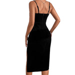 YESFASHION Backless Sexy Suspenders Diamond Tassel Ladies Party Dress