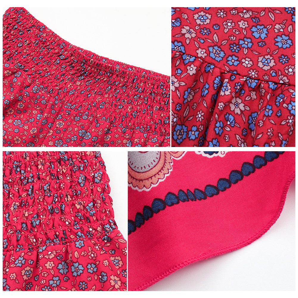 YESFASHION Women Bohemian Skirt Positioning Printed Floral Skirt