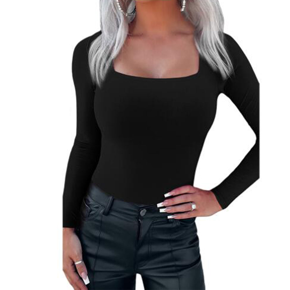 YESFASHION Square Neck Tights Women Cross-border Jumpsuit