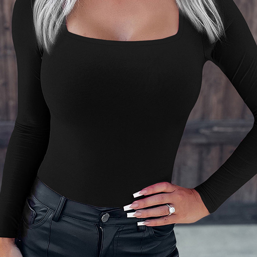 YESFASHION Square Neck Tights Women Cross-border Jumpsuit