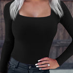 YESFASHION Square Neck Tights Women Cross-border Jumpsuit