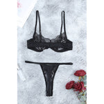YESFASHION Sexy Temptation Lace Bra Panties Garter Suit
