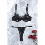 YESFASHION Sexy Temptation Lace Bra Panties Garter Suit