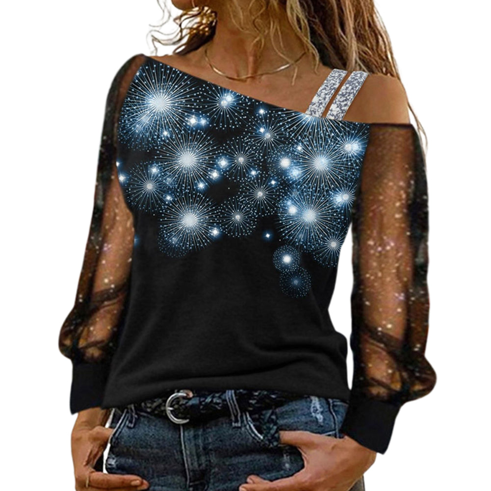 YESFASHION Women Long-sleeved Fashion Printed Tops