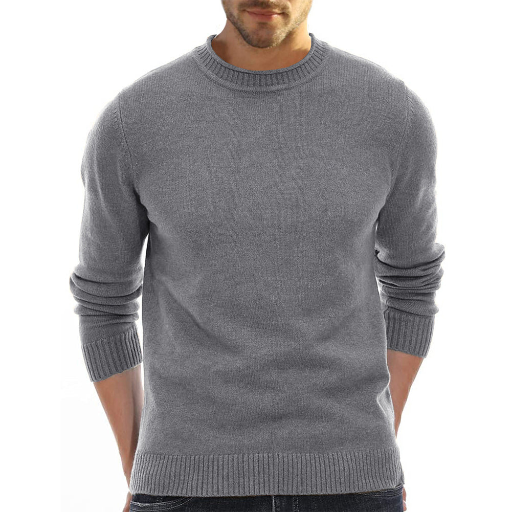 YESFASHION Men Knitwear Bottom Round Neck Casual Sweaters