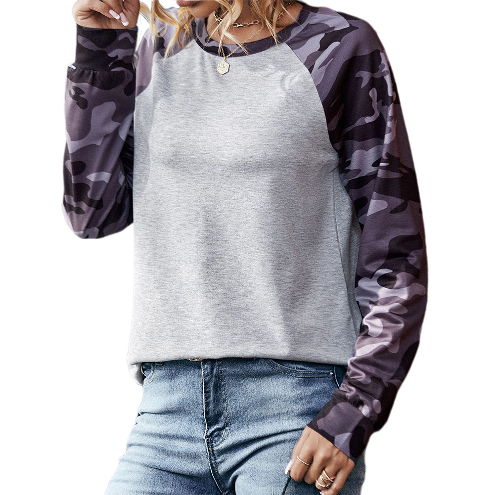 YESFASHION Fashion Loose Round Neck Long Sleeve Tops