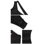 YESFASHION Women Tight Mesh Sleeveless One-shoulder Jumpsuit