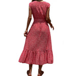 YESFASHION Women Holiday Style Printed Short-sleeved Dress