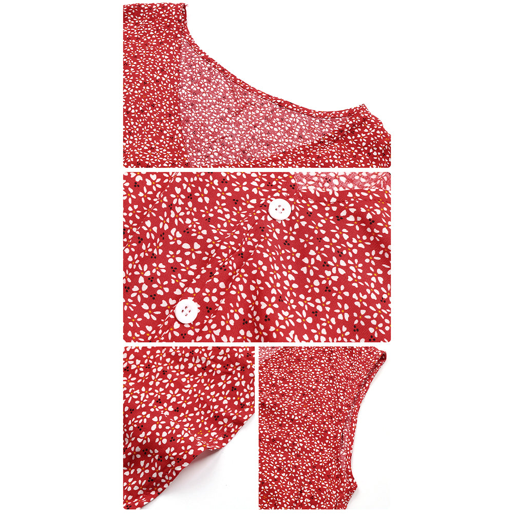 YESFASHION Women Holiday Style Printed Short-sleeved Dress