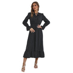 YESFASHION Fashion Women Spring New Long-sleeved Polka-dot Dress